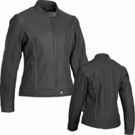 River Road Womens Black Pearl Perforated Leather Jacket