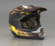 Yamaha YX-5 Off-Road Helmet (Matte Black with Flames)