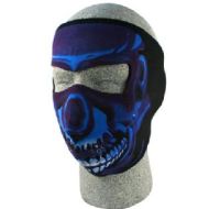 Zan Full Face Neoprene® mask - Blue Chrome Skull