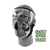 Zan Full Face Neoprene® Mask - Glow in the Dark Skull