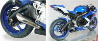 Hotbodies Racing Slash-Cut Exhaust - Suzuki GSXR 600/750 (2008~)