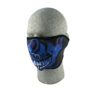 Zan Half Face Neprene® mask - Blue Chrome Skull